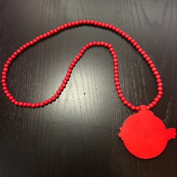 GoodWood NYC Ghostbusters Necklace Wooden Pendant Wooden Beaded - Picture 3 of 4